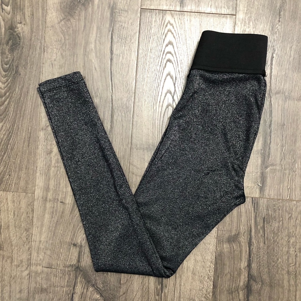 koral black/silver sparkle leggings - xs